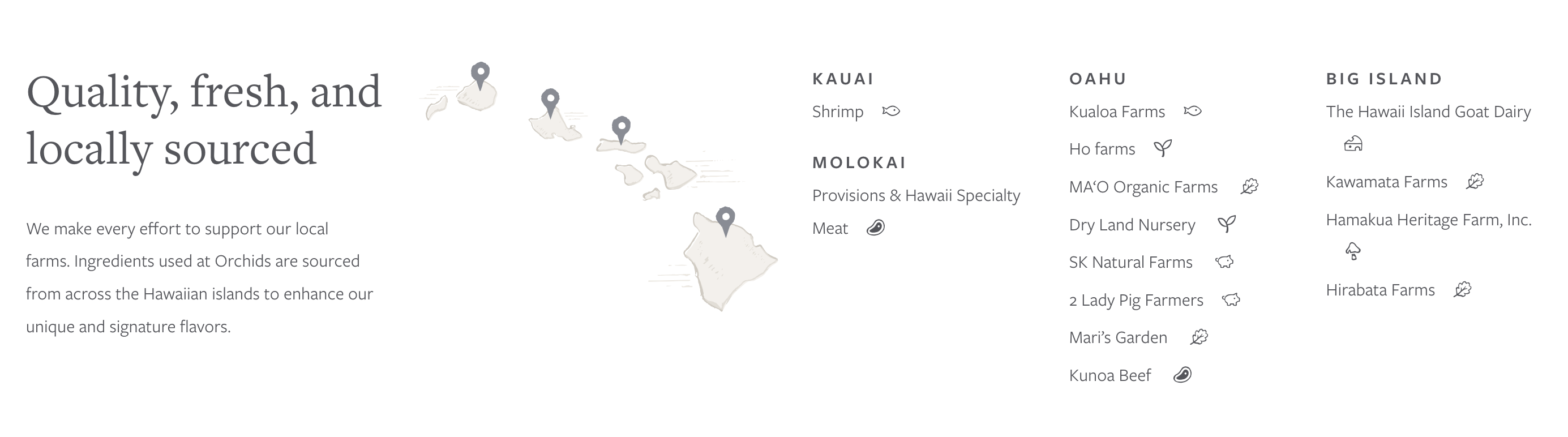 Orchids Sunday brunch spread at the Halekulani Hotel Waikiki