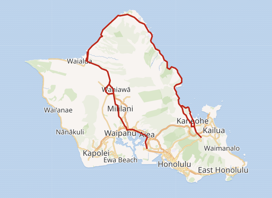 Circle island road trip on Kamehameha Highway