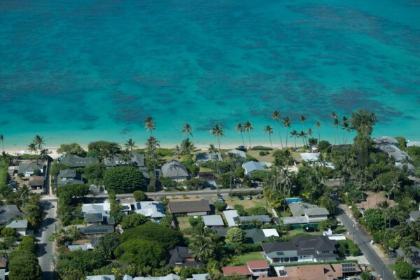 Road along the windward coast of Oahu