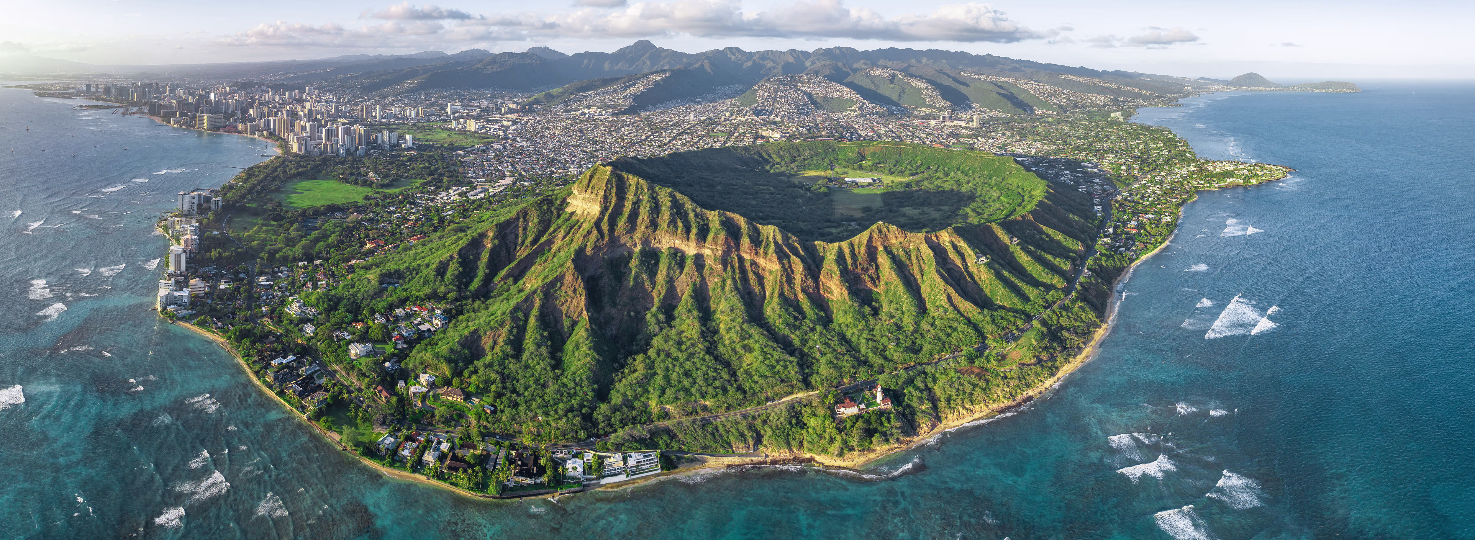 Diamond Head aerial view, Oahu