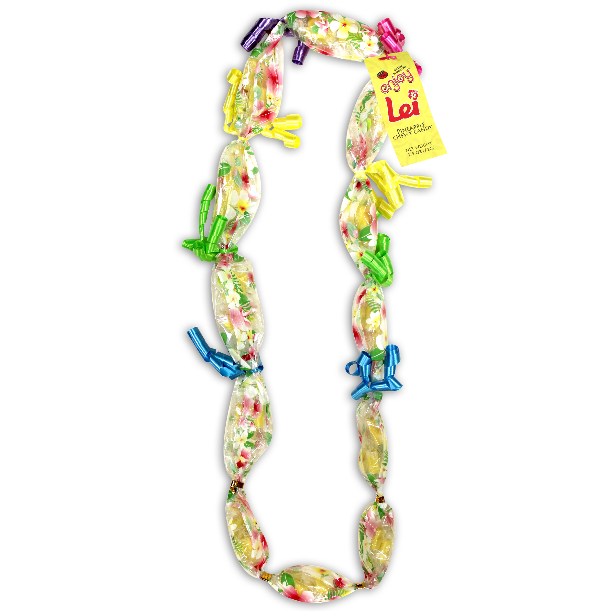 Hawaiian candy lei from EnjoySnacks, pineapple and hibiscus flavors