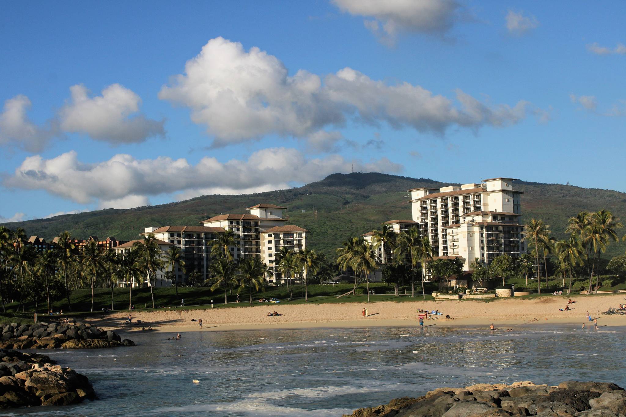The Beach Villas at Ko Olina towers in the Ko Olina Resort