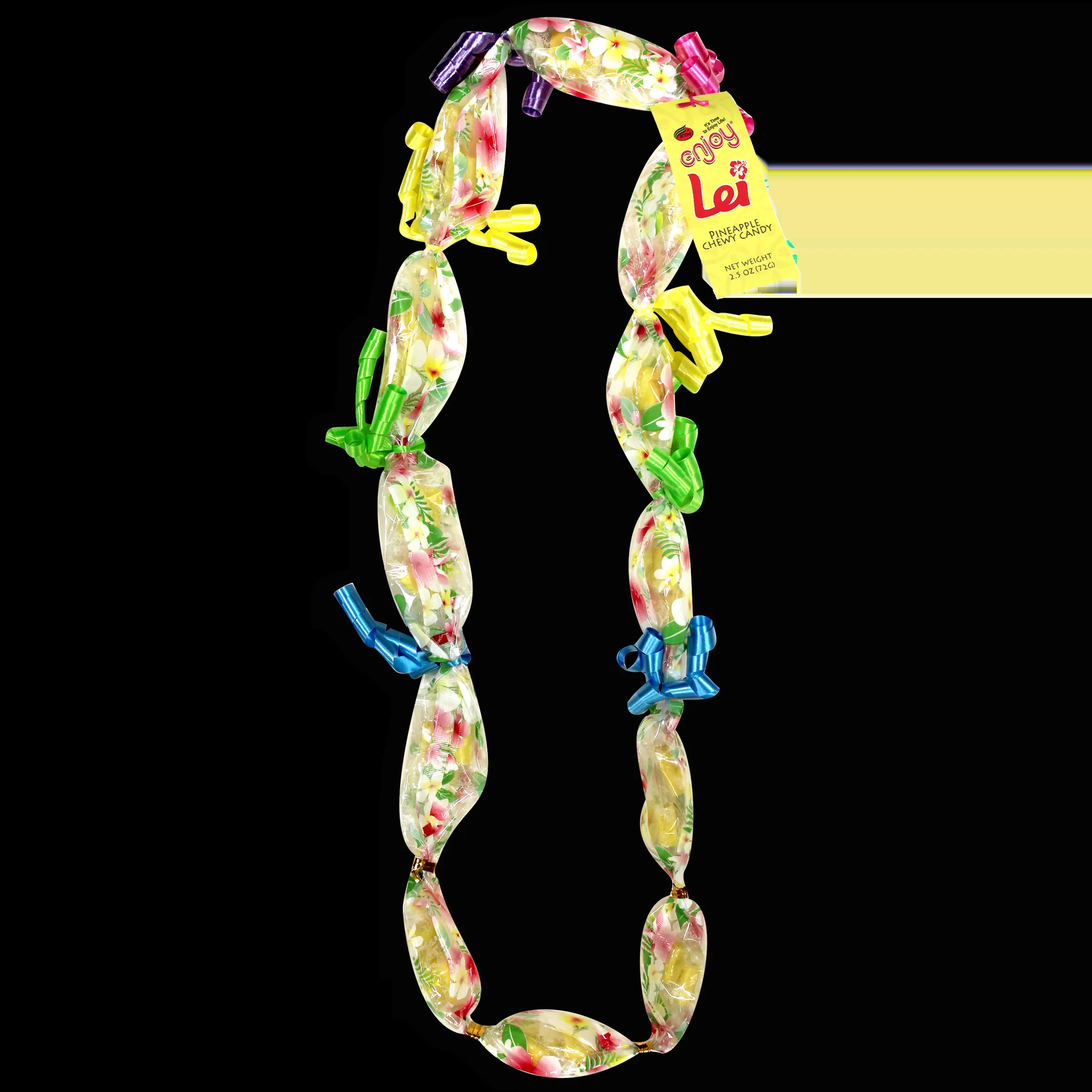 Hawaiian candy lei from EnjoySnacks, pineapple and hibiscus flavors