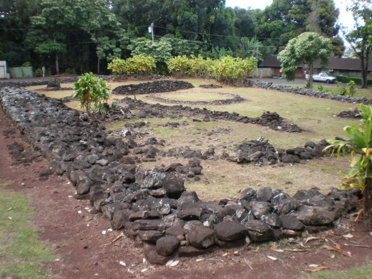The stacked-stone walls of Keaiwa Heiau at the Aiea Loop Trail