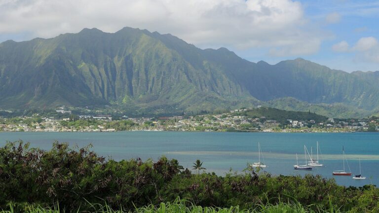 The Koolau Range above Kaneohe Bay on Oahu