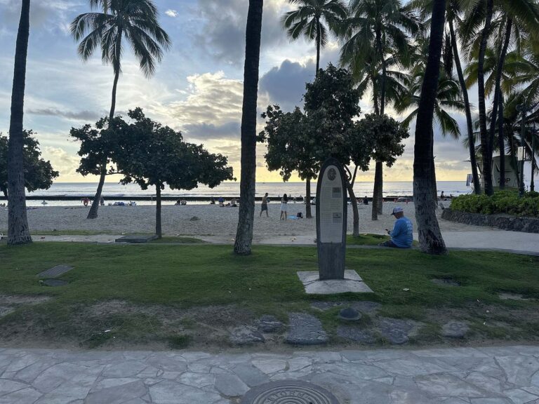 Kuhio Beach Park in Waikiki, the nearest sand to the White Sands Hotel
