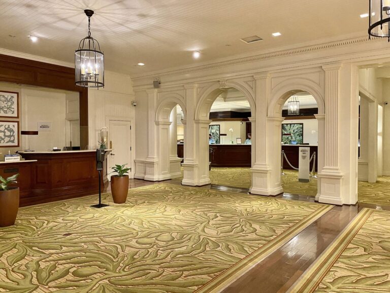 The Moana Surfrider's historic lobby columns