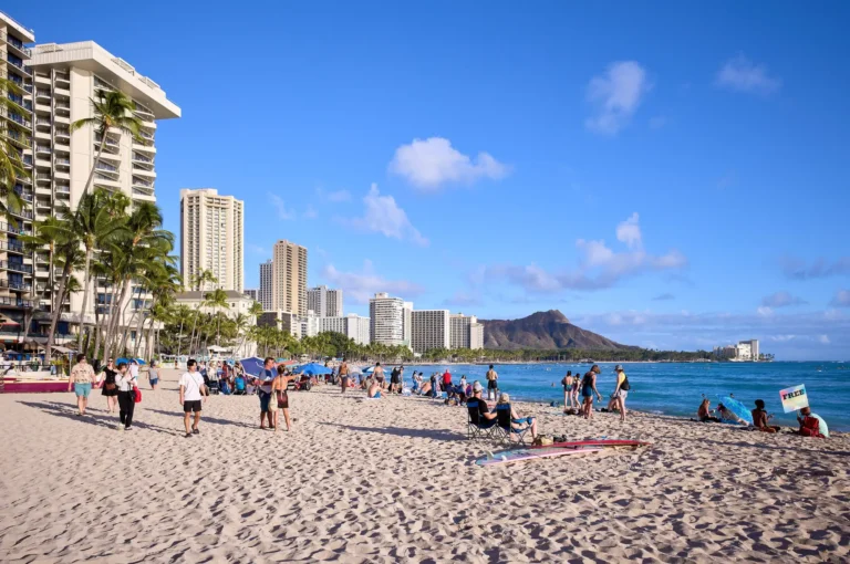 Waikiki Beach with Diamond Head behind